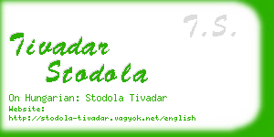 tivadar stodola business card